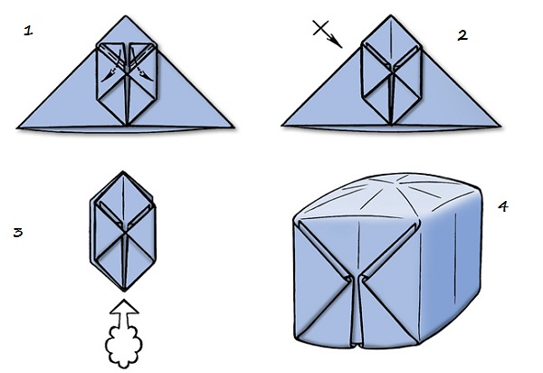 sniegmanis origami iesācējiem
