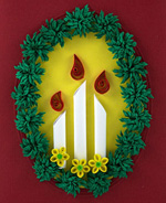 Jaungada amatniecība izgatavota no papīra. Quilling