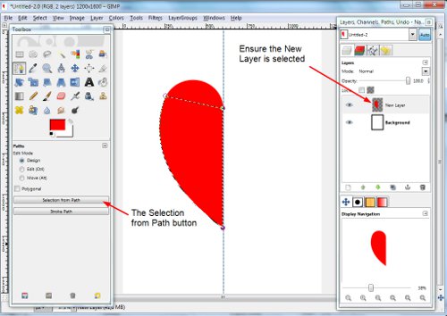 Valentīni ar savām rokām: piesaistiet GIMP sirdī