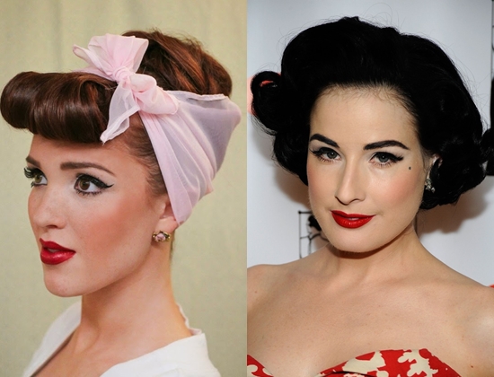 Kā padarīt kosmētiku par pin-up stilu: foto