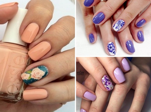 Nail art uz viena nagu - rudens tendence-2016