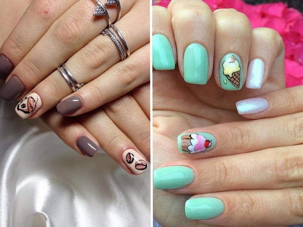 Nail art uz viena nagu - rudens tendence-2016