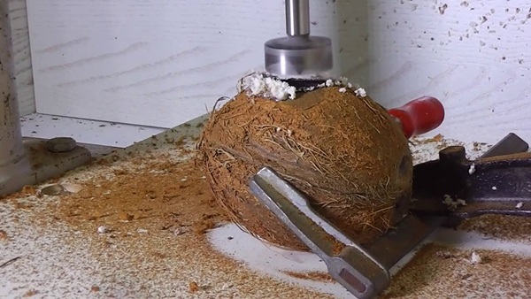 Kā atvērt kokosriekstu mājās