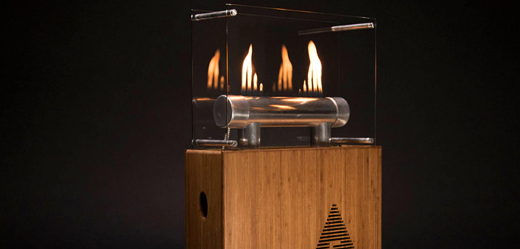 Fire magic: kolonnas kamīns Fireside Audiobox