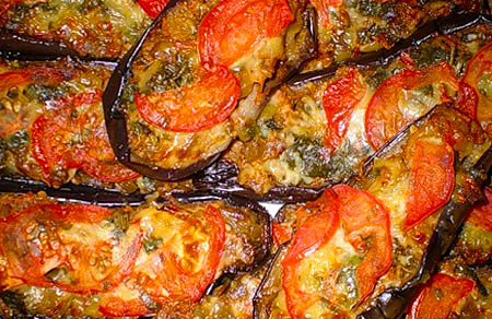 garšīgs baklažānu saute