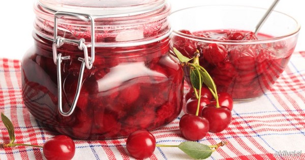 Ķiršu ziemai - receptes - ievārījums ar sēklām un kauliņiem, piecu minūšu laikā, ievārījums, želatīns bez želatīna, ķiršu kompots