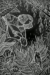 Sgraffito - dekoratīvā griešana uz ģipša Sgraffito - dekoratīvā griešana uz ģipša